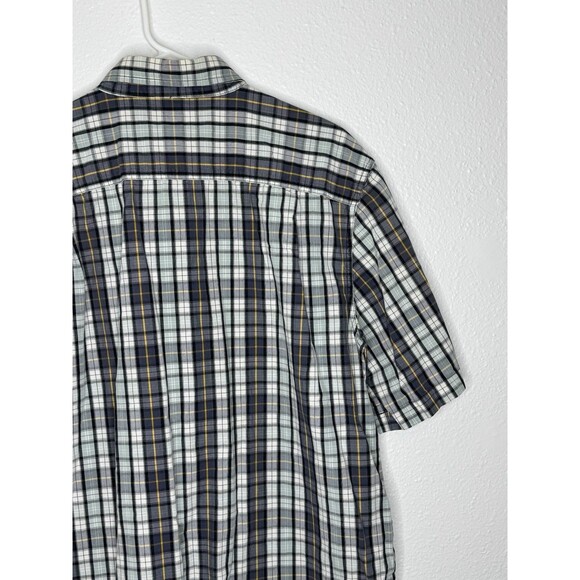 Carhartt Relaxed Fit Blue Grey Yellow Plaid Short Sleeve Button Shirt Men's L - Picture 11 of 16